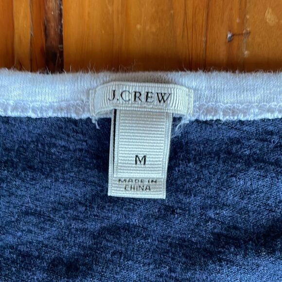 J. Crew White & Navy Linen Top - Picture 2 of 7